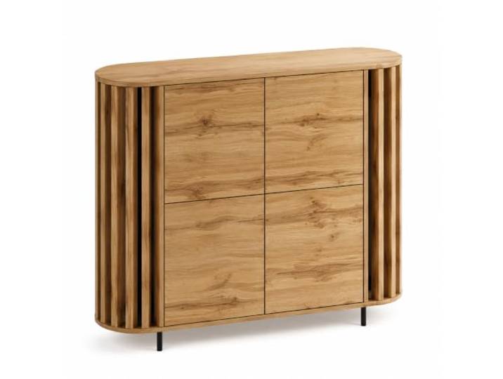 3xE Living Kommode 140 cm, Push-to-Open, Eiche Wotan, 140 x 40 x 110 cm