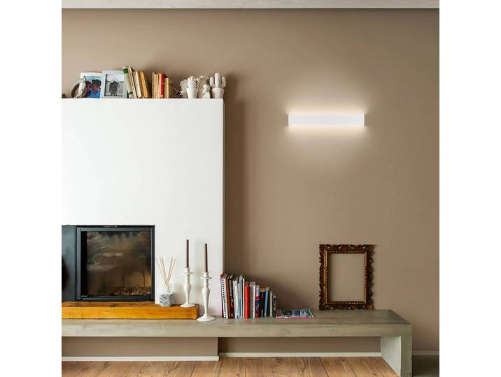 Linea Light Wandlampe Box W2, dimmbar, weiß / opal, für Wohn- / Esszimmer, Metall, LED Wandleuchte, Wandlampe Innen