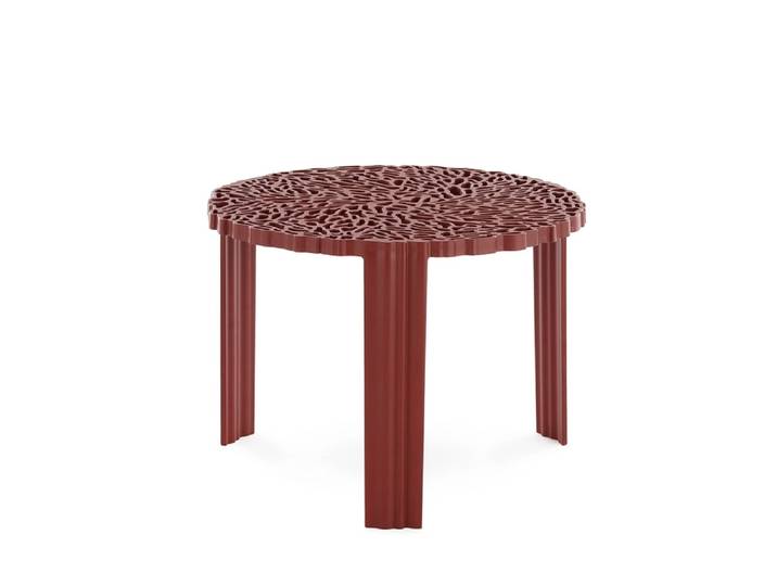 KARTELL table basse moyenne T-TABLE H 36 cm (Bordeaux - PMMA transparent)