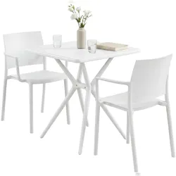 CLP Gartenmöbel Set Pula Kunststoff HBT: 81x186x72 cm weiß