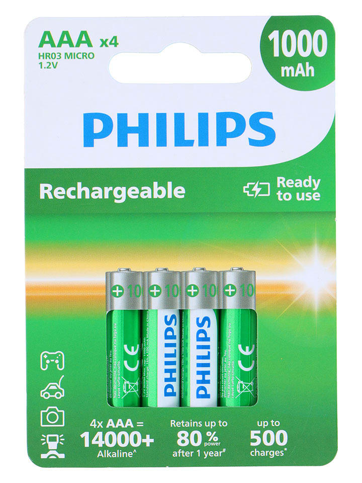 Philips AAA-Batterien 1000 mAh - 4 Stück - onesize