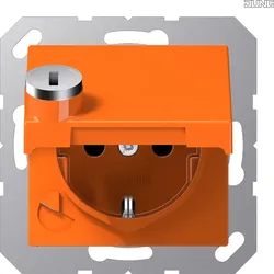 Jung A1520BFKLSLO SCHUKO Steckdose Klappdeckel Schloss Serie A/AS orange