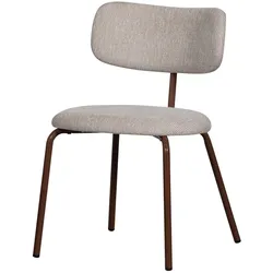 Esszimmerstuhl Travis aus Webstoff, modern gepolstert, wollweiß, Metallgestell für dein Zuhause