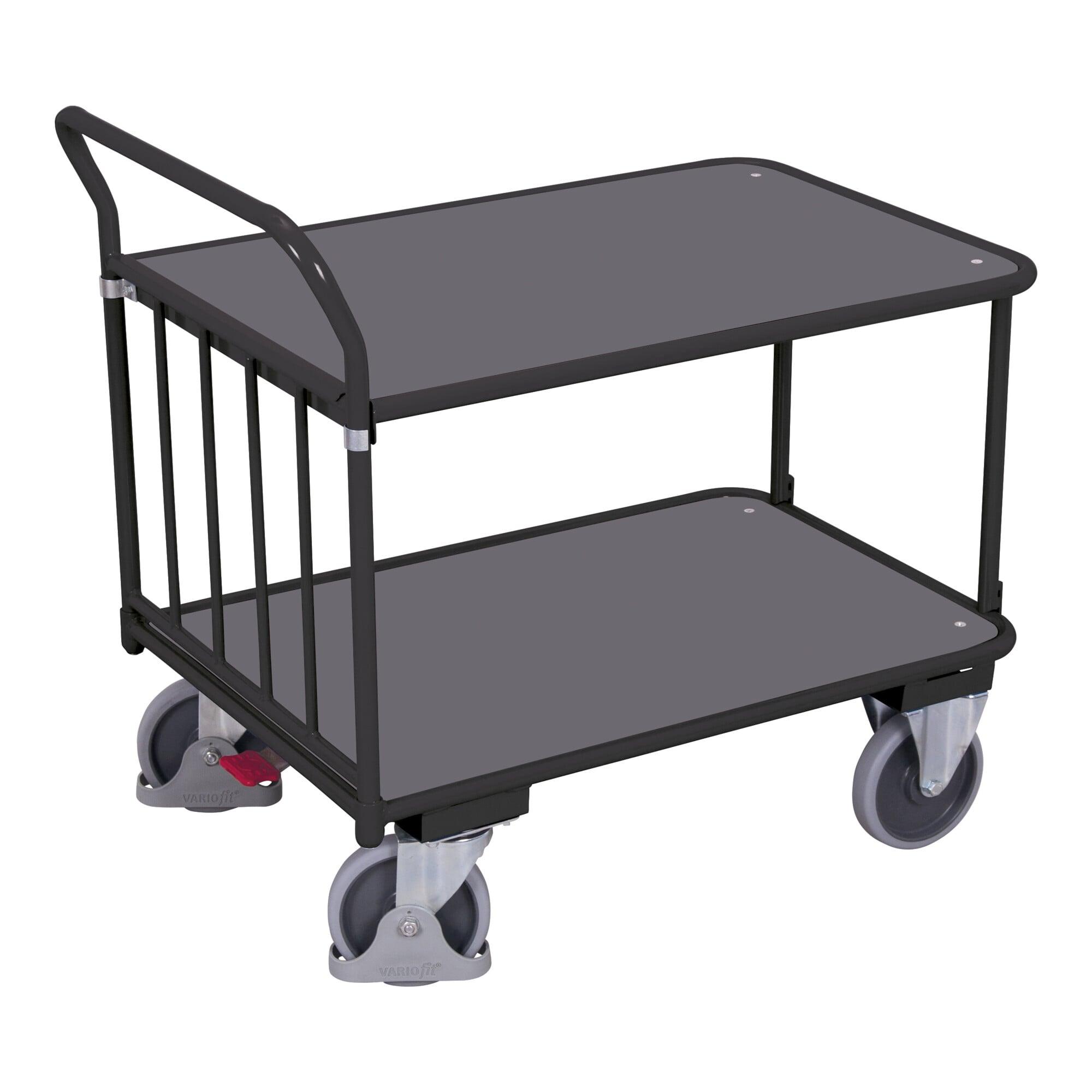 VARIOfit Schiebebügelwagen als Tischwagen RAL 7016 (sw-500.503/AG)