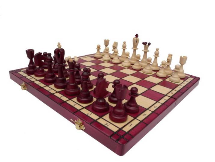 Holzprodukte Spiel Schach Schachspiel Ace Schachbrett 42x42 blau rot grün schwarz braun