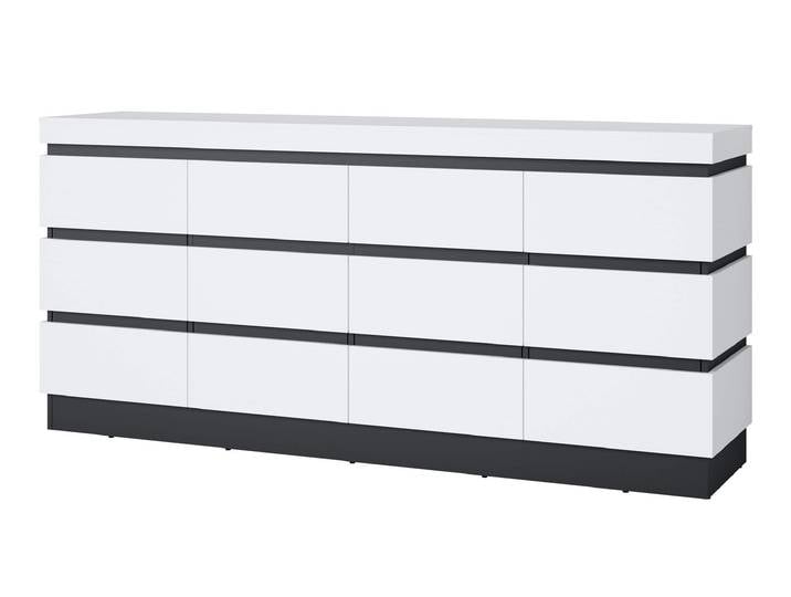 Sideboard alpinweiß - anthrazit 201 cm - CAMPANIA
