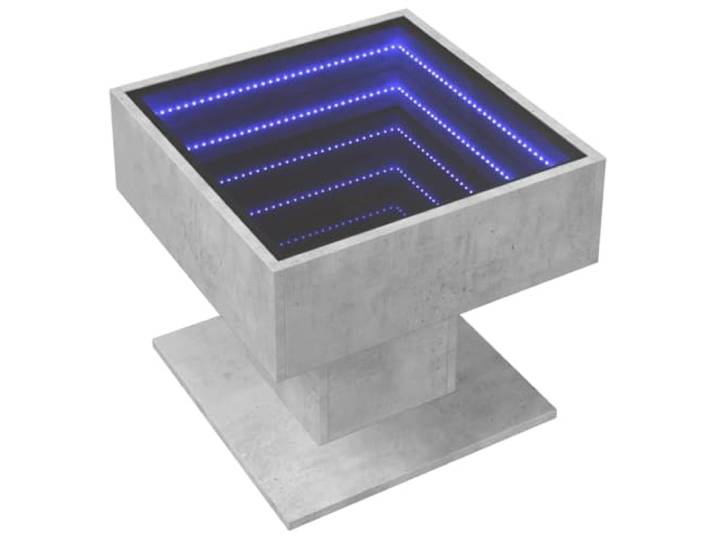 vidaXL LED-Couchtisch Betongrau 50x50x45 cm Holzwerkstoff