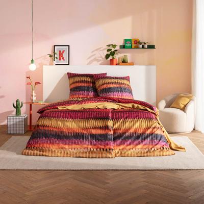 Bettwäsche ESTELLA "Dawn", 405, vino, B/L: 155cm x 220cm, 1 Stk., 1 Stk., Satin, B/L: 80cm x 80cm, 2, Satin, Obermaterial: 100% Baumwolle, Bettwäsche, Bettwäsche, Gefertigt aus 100% Baumwolle.