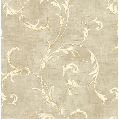 Seabrook Designs Sven Scrolls Unpasted Wallpaper