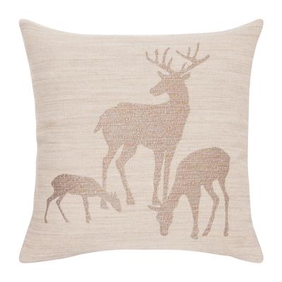 Dekokissen PAD "DEER FAMILY", transparent, B:45cm L:45cm, Acryl, Baumwolle, Polyester, Viskose, Wolle, Dekokissen_Sitzkissen_Kissenhüllen, Made in Europe