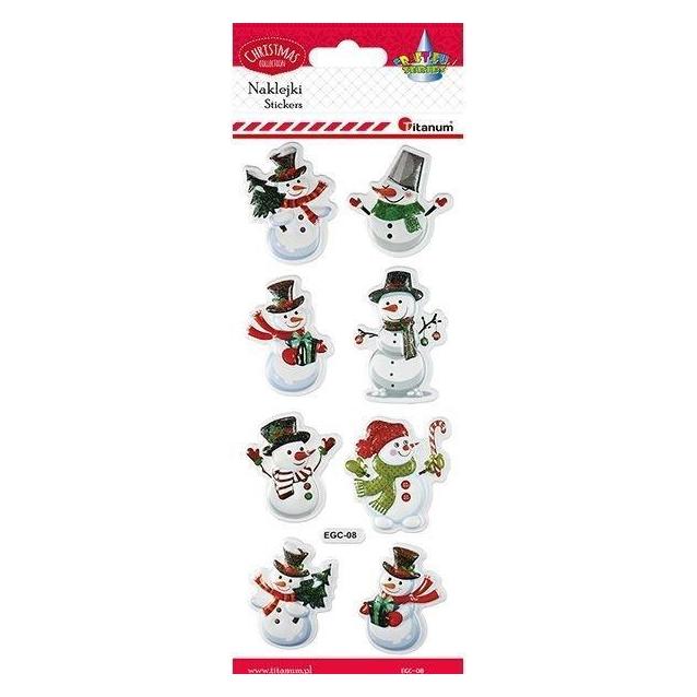 Titanum Konvexe Aufkleber, weiche Schneemänner, 8 Stk (8 Sticker) (47995652)