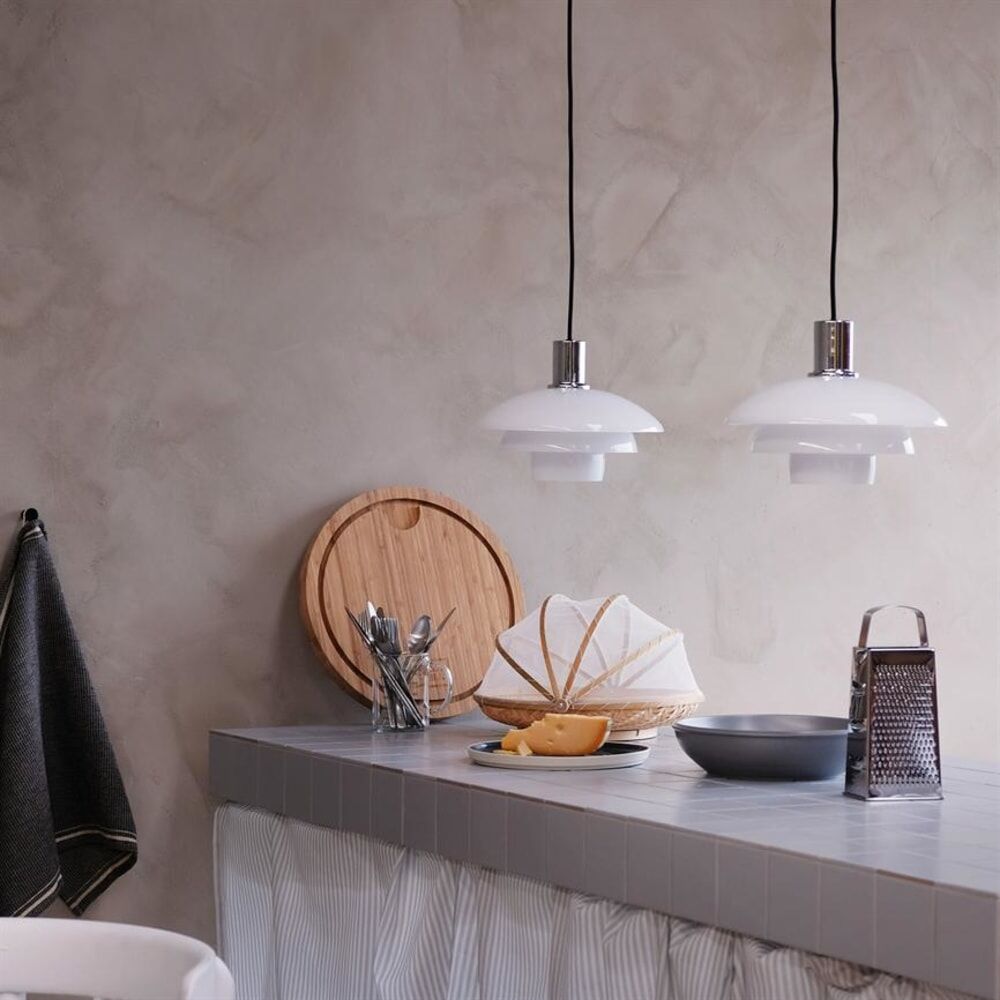 Dyberg Larsen Suspension en opale blanc Gris 28x21x28cm