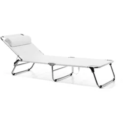 Gartenliege Amigo aus Aluminium, 3-fach verstellbar, modern, weiß, wetterfest für Outdoor