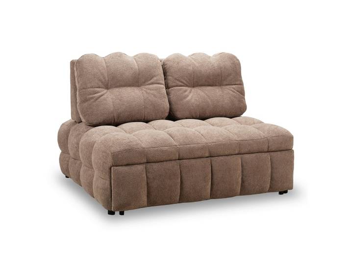 Schlafsofa Liara Schwarz, Mokka Holz, Metall, Textil