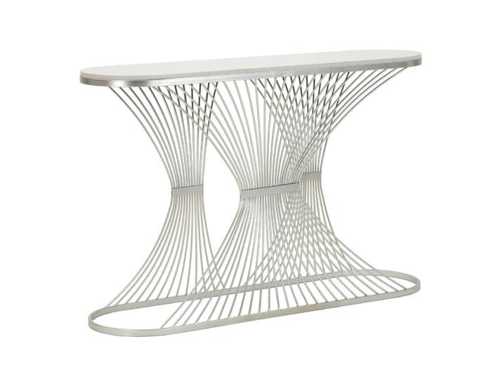 Console en métal argenté cm 120x35x79