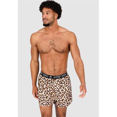 Boxershorts LOUSY LIVIN, Herren, Gr. S, braun (rosa), 100% Baumwolle, Unterhosen, mit lässigem Leo-Print