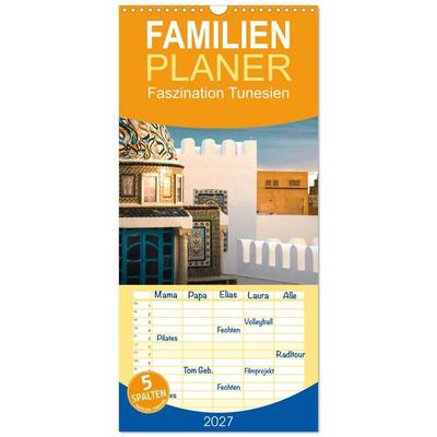 Familienplaner 2027 - Faszination Tunesien mit 5 Spalten (Wandkalender, 21 x 45 cm) CALVENDO