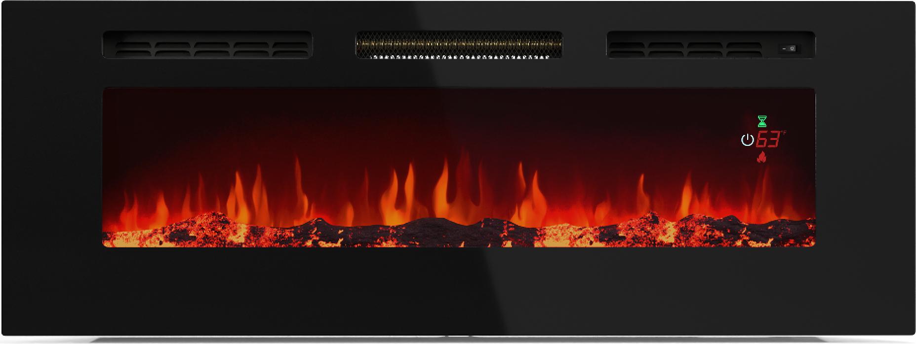 Klarstein Galeras Smart Elektrokamin - 1800 W Heizleistung, Realistische LED-Flammen, App & Fernbedienung, Einstellbare Farben & Helligkeit, Überhitzungsschutz, Wandkamin Elektrisch