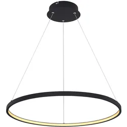 LED Hängeleuchte Esstisch Pendelleuchte Ring schwarz LED Esszimmerlampe hängend, 1x 29W 1400lm 3000K, DxH 60x120 cm