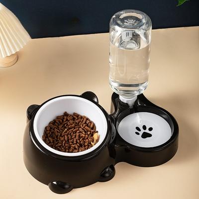 The Handy Homestead Automatic Pet Water Dispenser Feeder Bowl Stainless Steel Dog & Cat Feeding Station black
