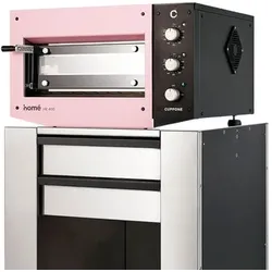 Cuppone Home HE 400 Pizzaofen für  für Zuhause oder Profi - 1 Kammer: Schamottstein / Rosa / Manuel