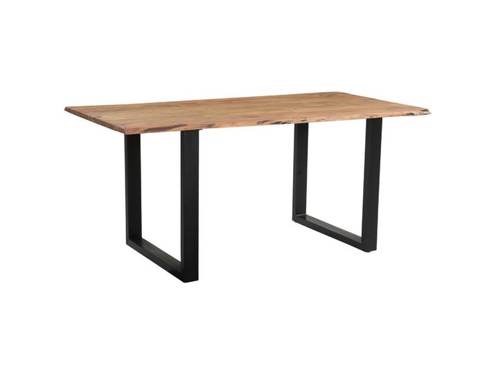 Linea Natura Esstisch, Schwarz, Akaziefarben, Holz, Akazie, Hartholz, rechteckig, U-Form, 160x85 cm, Esszimmer, Esstische, Esstische