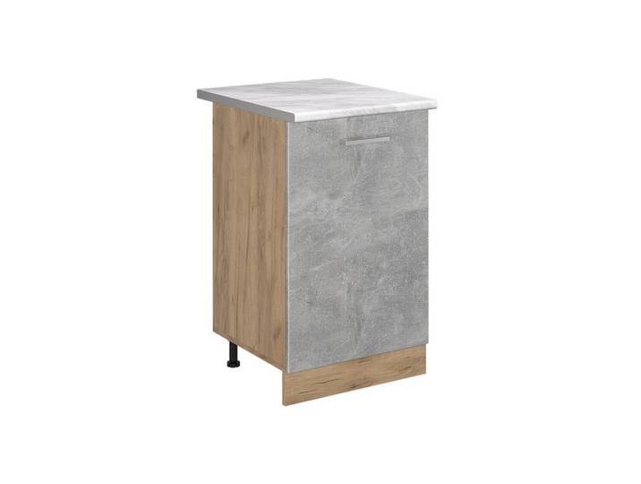 Vicco Küchenunterschrank R-Line, Beton/Goldkraft Eiche, 50 cm Arbeitsplatte Marmor, Grau, Honigeiche, Holzwerkstoff, 1 Fächer, Rechteckig, 50x81.6x60 cm, Küchen, Küchenmöbel, Küchenschränke, Küchenunterschrank