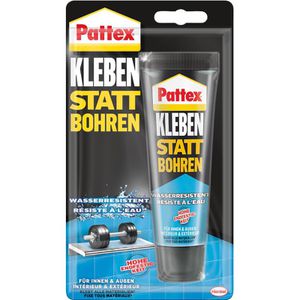 Pattex Montagekleber Kleben statt Bohren, PKBW1, Baukleber, wasserfest, weiß, 142g