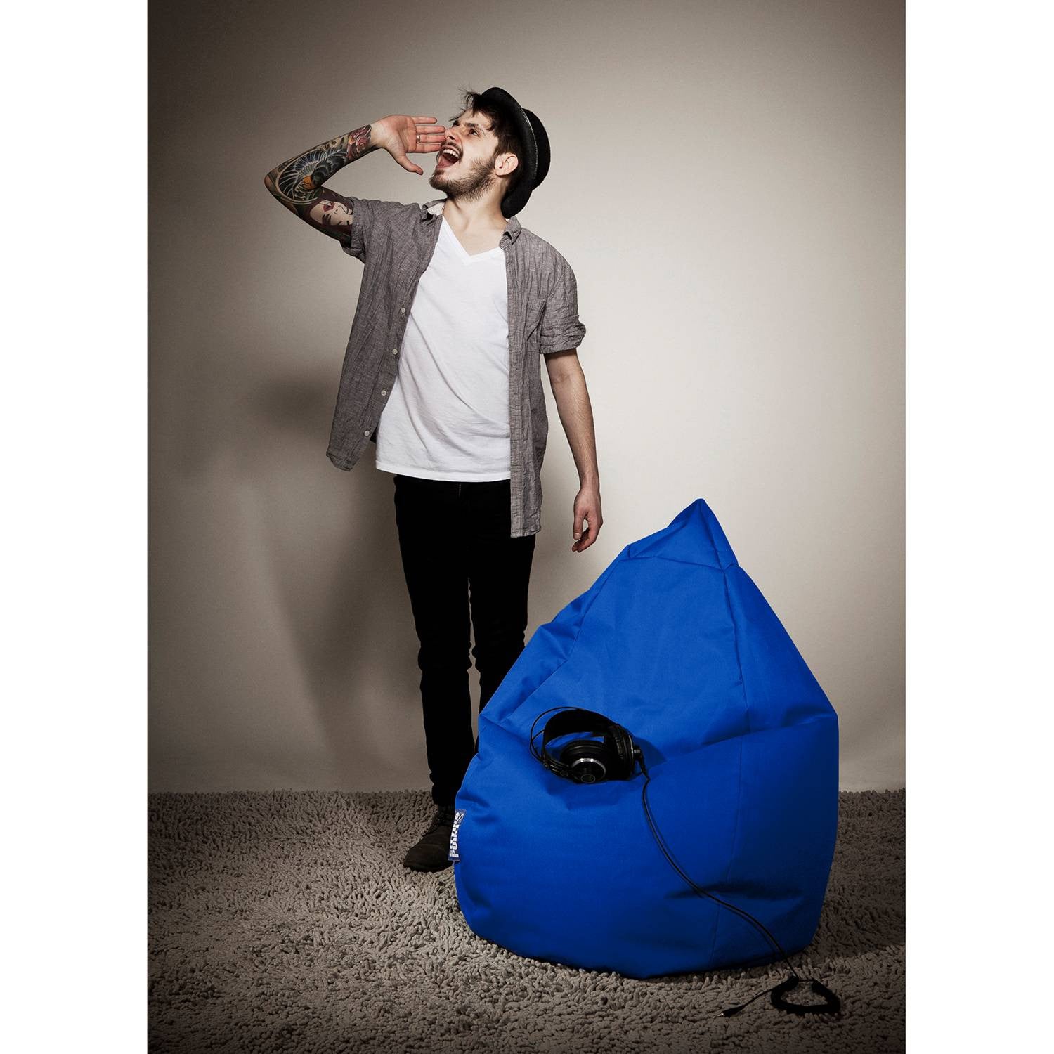 home24 Zitzak Brava XL blauw/donkerblauw B: 70 cm, D: 110 cm, H: 70 cm
