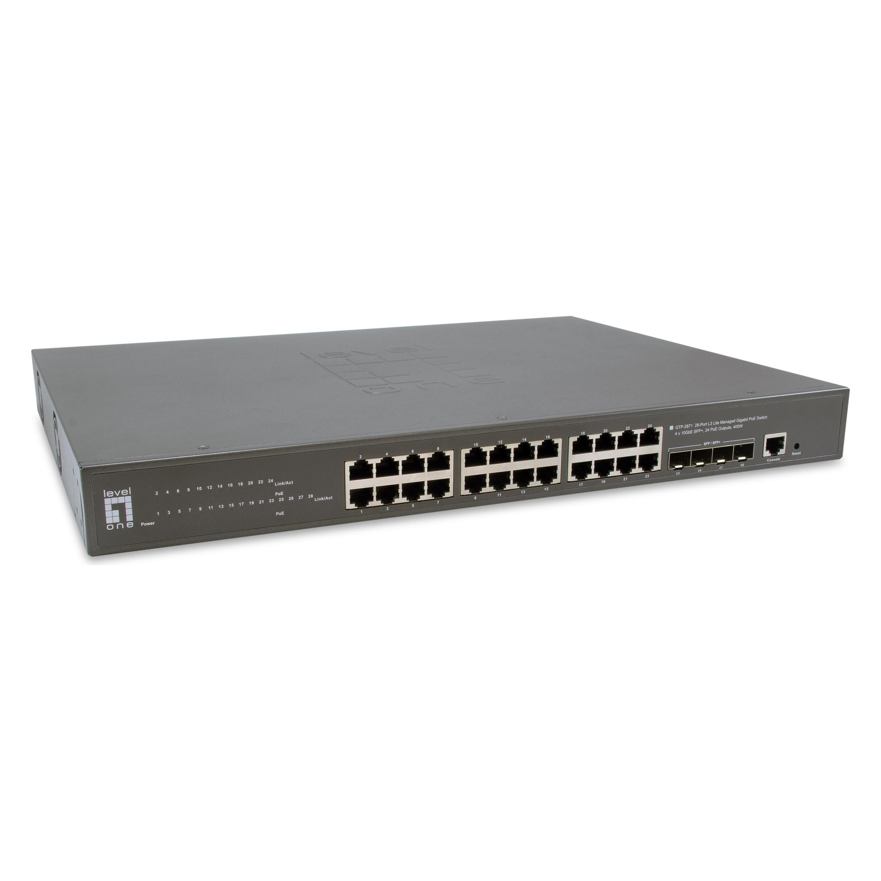 LevelOne Switch 28x GE GTP-2871 4xGSFP 24xPoE (28 Ports) (GTP-2871)