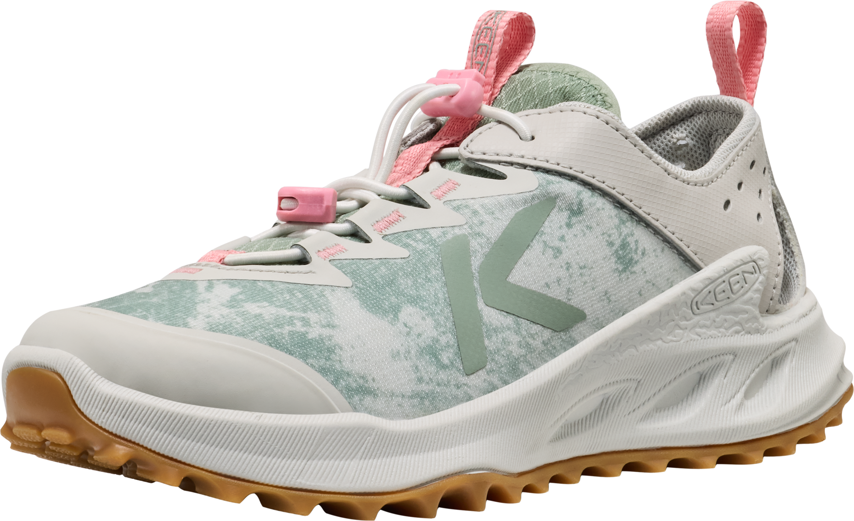 Sandale KEEN "ZIONIC ADV SANDAL", Mädchen, Gr. 38, grün (vapor, orchid smoke), Textil, Schuhe Sandale, sehr leichte Outdoorsandale vapor, orchid smoke 38