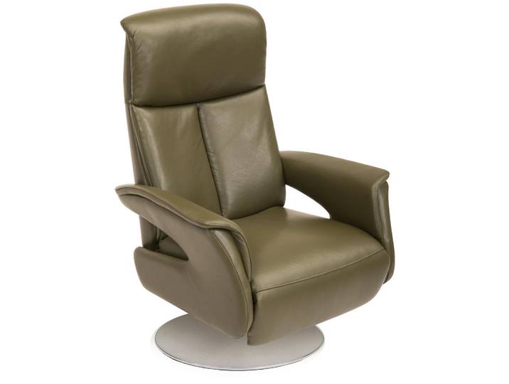 Welnova Relaxsessel, Dunkelgrün, Metall, Echtleder, Semi-Anilinleder, 78x108x89 cm, Fußauswahl, Lederauswahl, Stoffauswahl, Wohnzimmer, Sessel, Relaxsessel