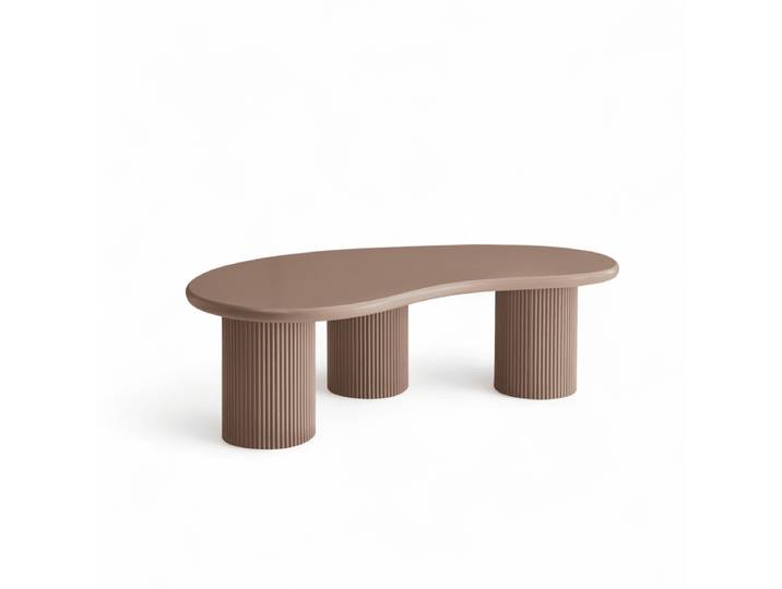 Couchtisch Nierenförmig Wave Braun 130x70 cm