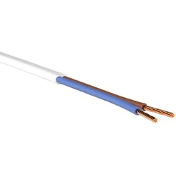 H03VVH2-F 2x0,75 - PVC-Schlauchleitung (Flach), weiß, Ring 100m
