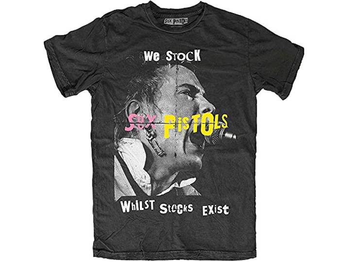 We Stock Mens Tshirt Officieel Gelicentieerd Sex Pistols Merch Zwart Katoenen Grafisch T-shirt (XL)