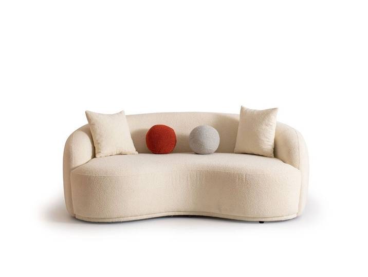 Xlmoebel Sofa Beige Designer-Sofa von XLMOEBEL mit modernem Polsterstoff, 2-Sitzer 1 Teile, Made in Europa