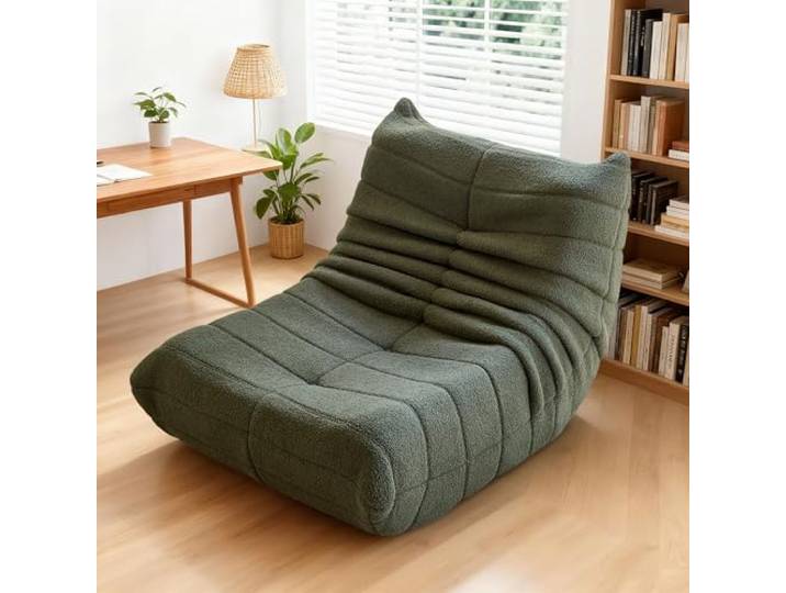 okwish Sitzsack Sofa Bodensofa, Bodenstuhl mit Rückenlehne, Lesesessel Bequem XXL, Lazy Sofa, Bean Bag Chair für Schlafzimmer Wohnzimmer, Liegesessel Grün