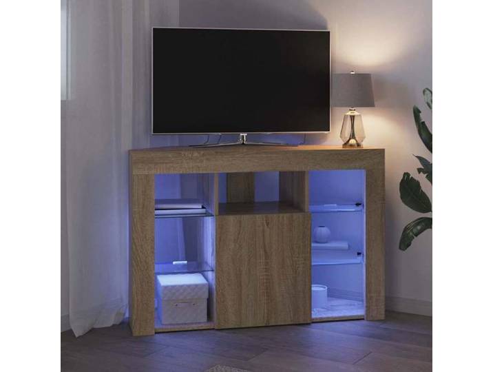 Printemps 2026 Soldes Meuble TV LED d'Angle Montage mural Chêne Sonoma 100 x 40 x 68cm 7645806