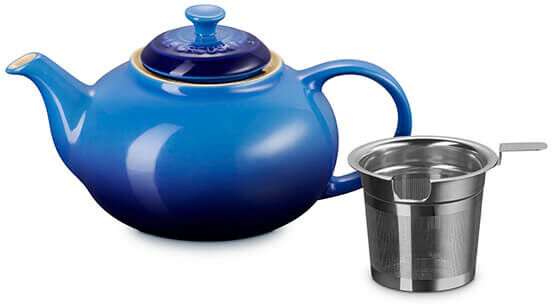 Le Creuset Azure Stoneware Classic Teapot with Infuser