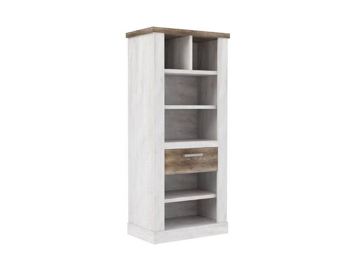 freiraum Regal DURO, Schublade, Pinie Weiss / Eiche Antik Dekor - 71,4x160,4x41,3cm (BxHxT)