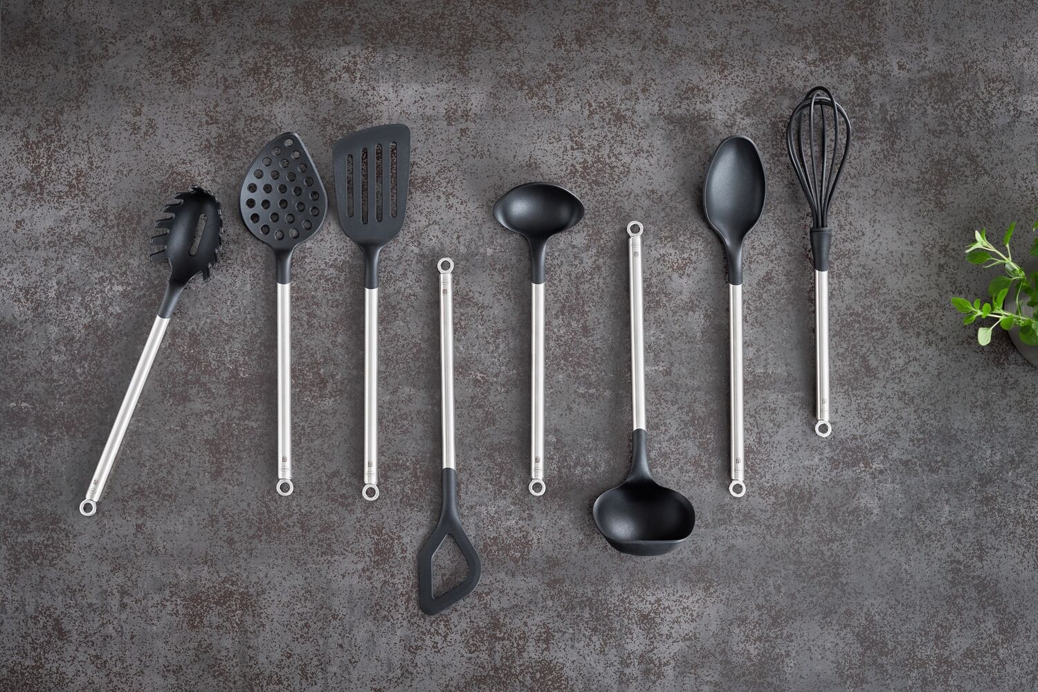 Spaghettizange RÖSLE, silber (silberfarben, schwarz), B:6,5cm H:6,5cm L:31cm, Edelstahl 18/10, Kunststoff, Küchenzangen, Spaghettizange, Spaghettiheber mit Aufhängeöse, spülmaschinengeeignet