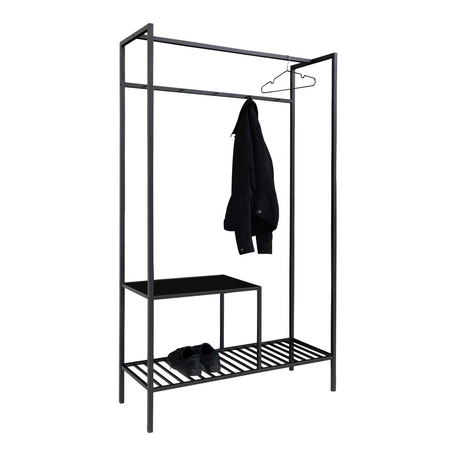 QUVIO Kledingrek Gothenburg Zwart B/D/H: 101 x 38 x 170 cm