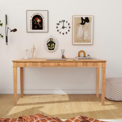 Taylor "Dumont 63"" Fluted Rubberwood Home Office Desk"