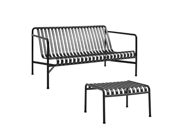 HAY - Palissade Lounge Sofa + Ottoman, anthrazit