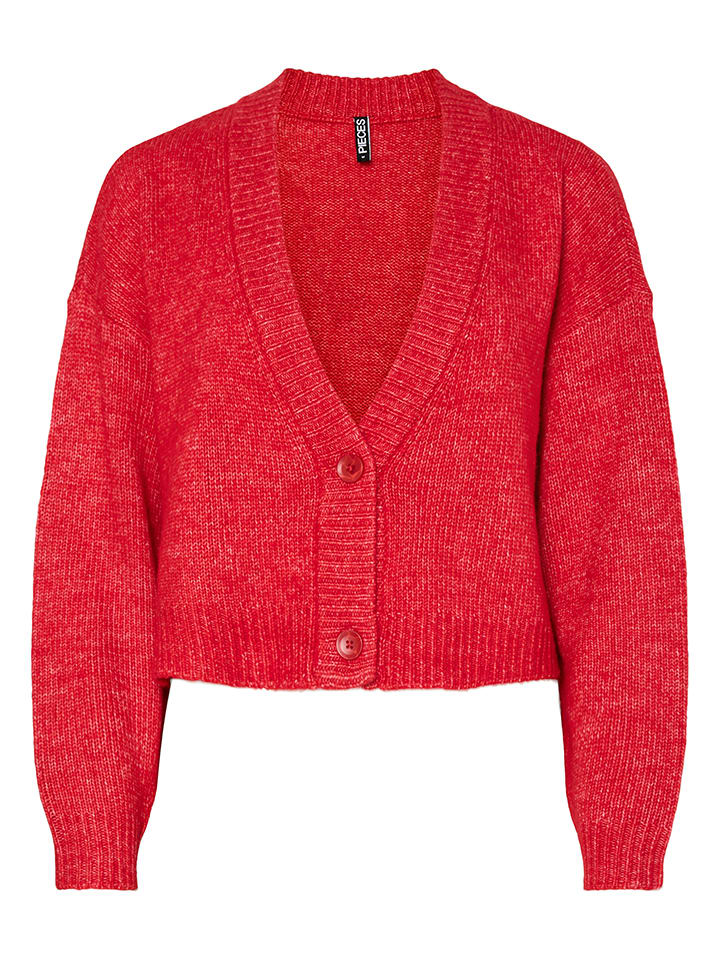 Pieces Cardigan in Rot - S