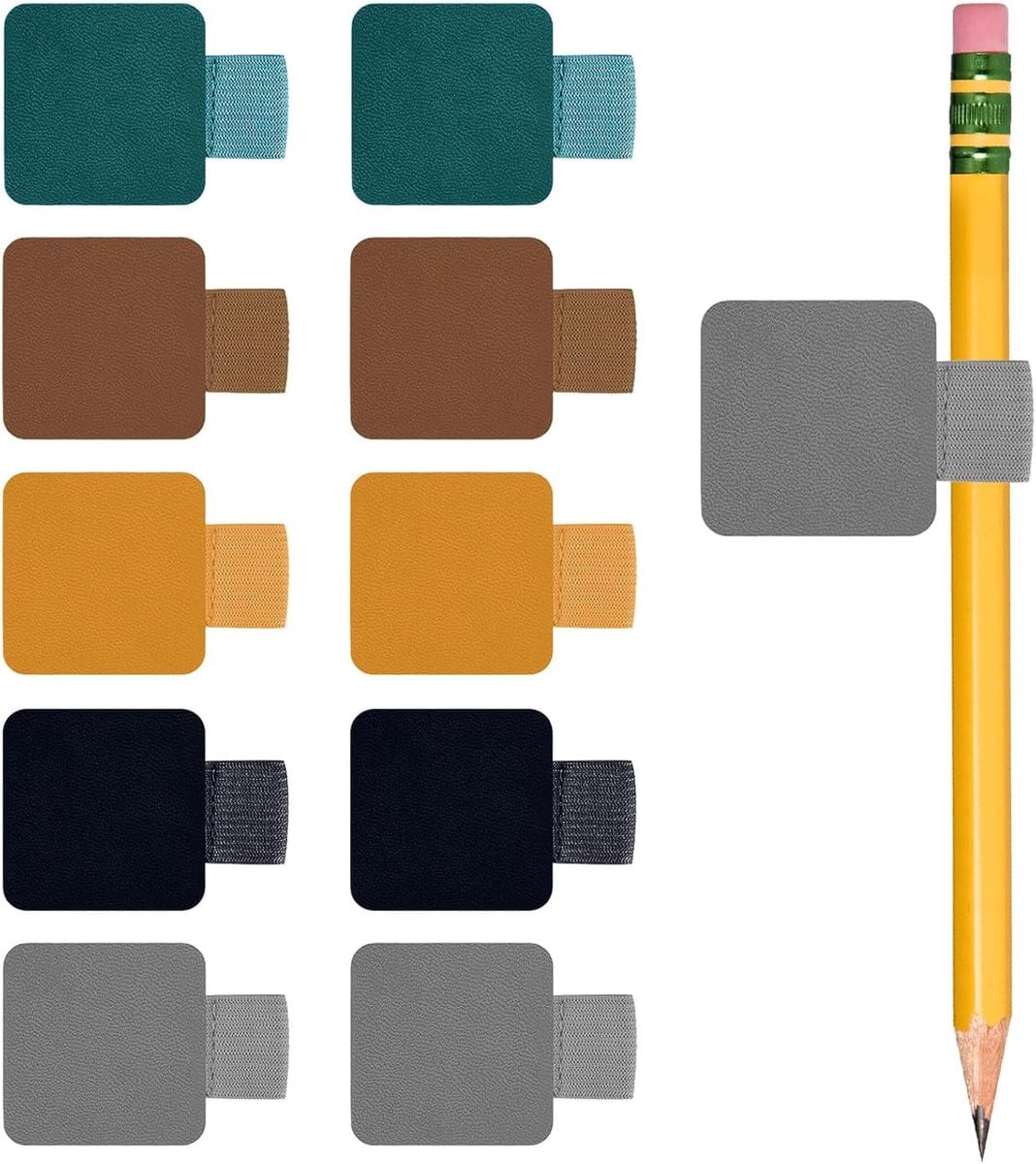 10 stuks Zelfklevende Leren Pennenlussen voor Notitieboek, Agenda of Dagboek
