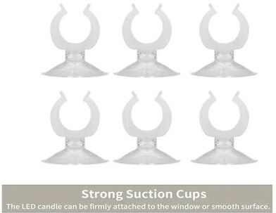 Inspired Living Hanging Window Candles With Suction Cup Warm Flickering LED Flameless Window Decor 6pc Suction Cup
