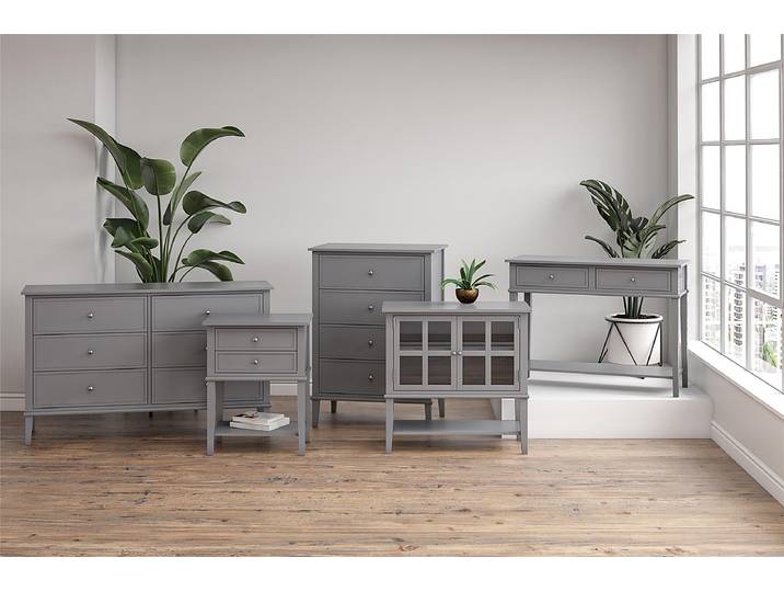 Commode Luzigou 79 x 77 x 39cm Gris/Gris