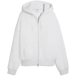 PUMA Essentials Shorts Oversized Fleece Kapuzenjacke Damen 05 - white glow heather S