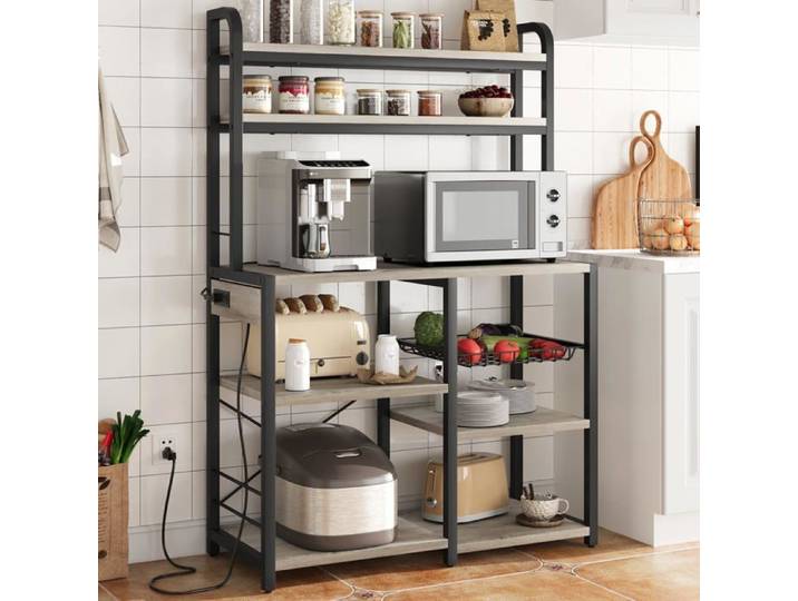 Étagère de cuisine multifonction - LUNSY - Prises électriques intégrées - Protection contre les surcharges